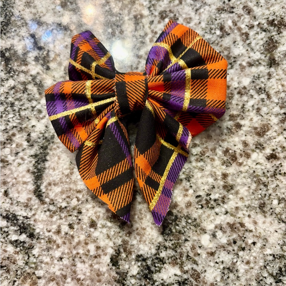Stylish Purple and Orange Plaid Sailor Bow for Dogs&Cats